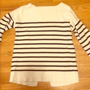 Black and white stripped sweater with open back